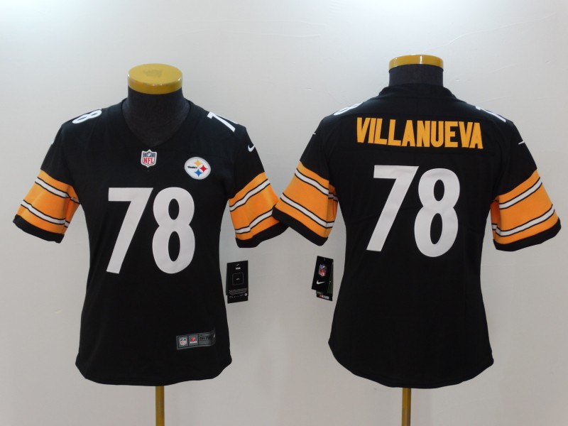 Women Pittsburgh Steelers #78 Villanueva Black Nike Vapor Untouchable Limited NFL Jerseys->women nfl jersey->Women Jersey